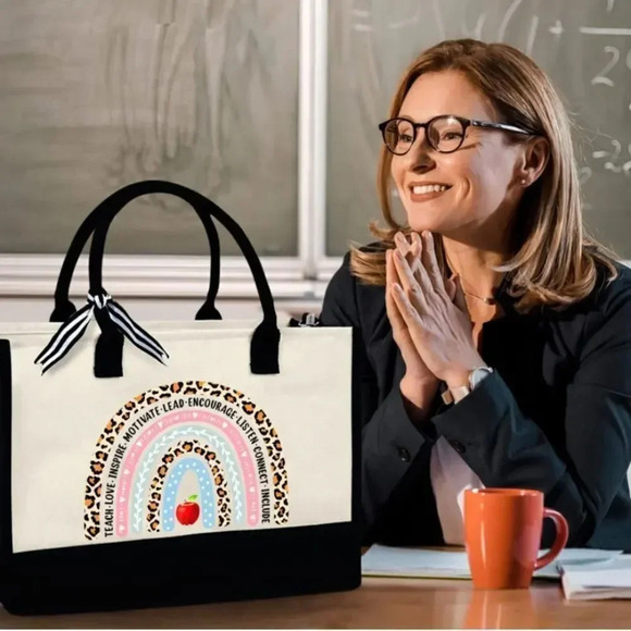 Teacher canvas tote bag - Picture 3 of 5